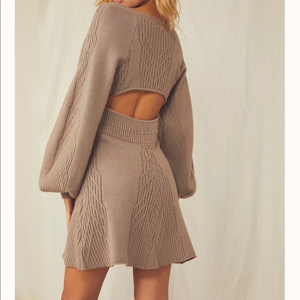 Free people Emmaline mini dress in taupe